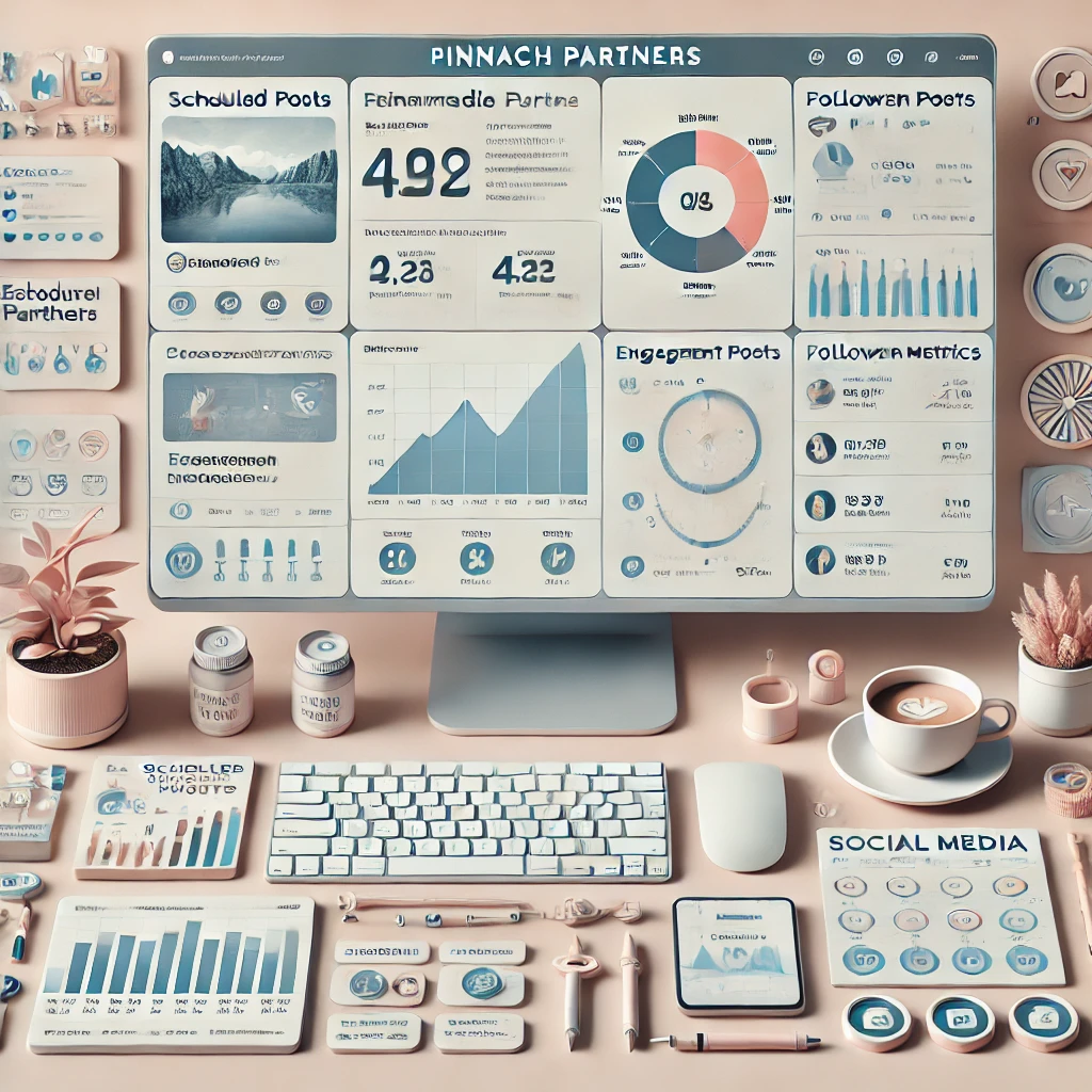 Picture showcasing a social media management project portfolio, displaying successful campaigns, content strategies, and engagement results.