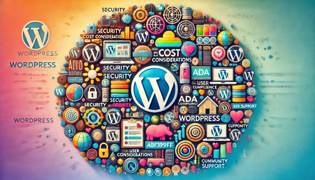 Featured image of the blog titled 'Are WordPress Websites Free, Secure, and Effective?' highlighting key aspects of WordPress website cost, security, and effectiveness.