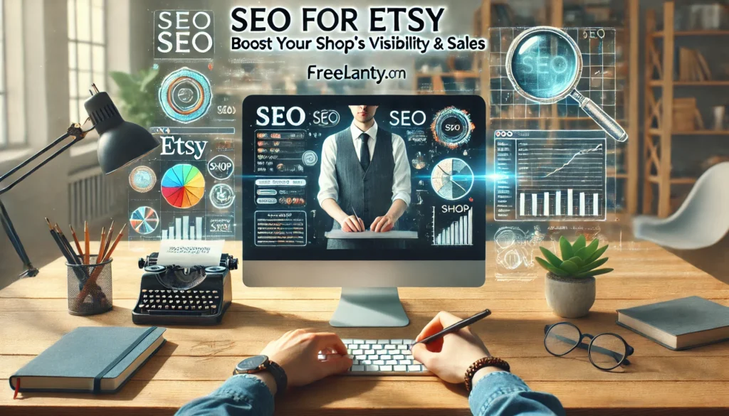 Featured image of the blog titled '20 Effective Tips of SEO for Etsy to Rank Higher in Searches,' offering practical SEO strategies for improving Etsy search rankings.